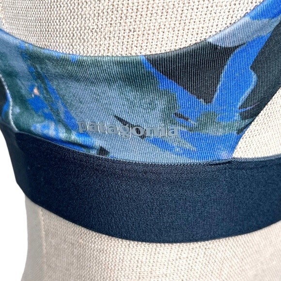 Patagonia Switchback Sports Bra size S * Purple Pink Peach Print Removable Pads - Picture 6 of 7